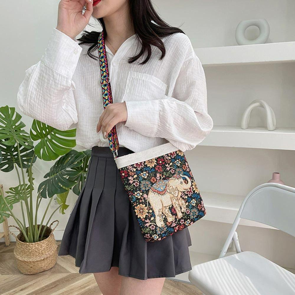 Mxbeauty Túi Vải Đeo Chéo Họa Tiết Thổ Cẩm Thời Trang Cho Nữ