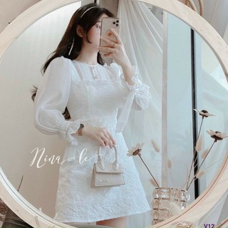 Đầm tiểu thư gấm xốp phối voan