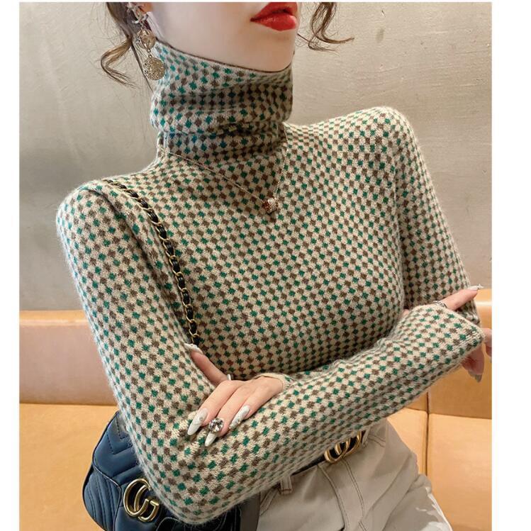 Áo Thun Nữ Dài Tay Cổ Cao Thời Trang Hàn