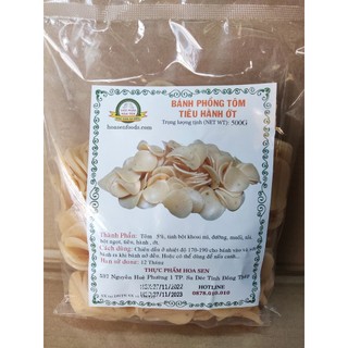 Bánh phồng tôm đặc biệt - tiêu hành ớt Hoa Sen gói 500g