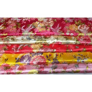 Vải gấm hoa hồng khổ vải 70cm