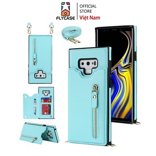 Ốp Điện Thoại Da FLYCASE Kiểu Nắp Lật Có Dây Đeo Vai Sang Trọng Cho Samsung Galaxy Note 9