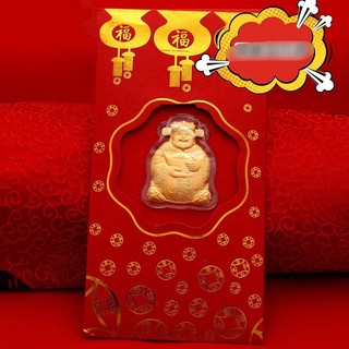Bao lì xì thần tài , bao lì xì hình mèo vàng mạ vàng 24k - bao lì xì may mắn rước tài lộc nhadep