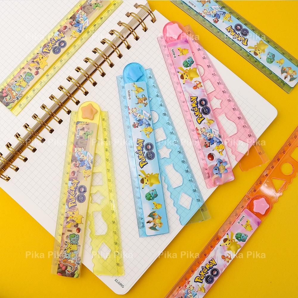 Thước kẻ gập đôi dài 30cm PIKACHU POKEMON dễ thương cute PK0034 TooYoo