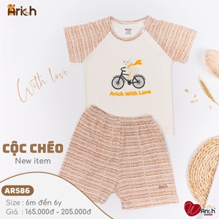 Bộ cộc tay cài chéo họa tiết đáng yêu cho Bé size từ 6-18m