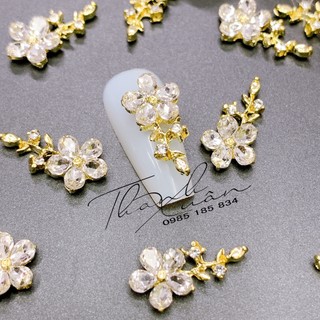 Charm bông hoa đính đá cao câp - phụ kiện nail