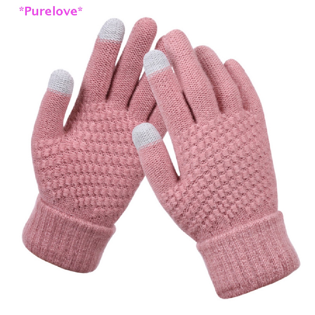 Găng Tay Len Giả Len Dày Dặn Giữ Ấm Có Thể Chạm Màn Hình Cảm Ứng Dành Cho Nam Nữ Mới