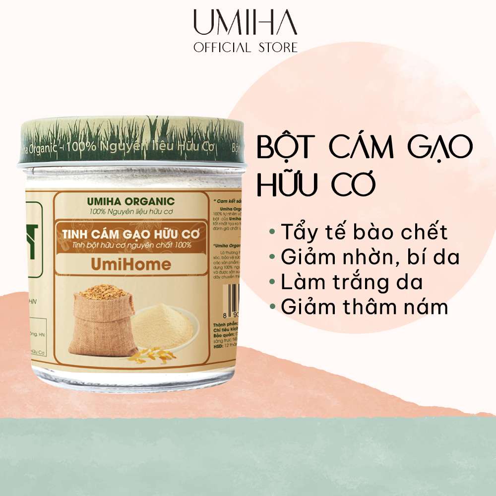 Bột Cám Gạo Làm Đẹp Hữu Cơ Umiha Nguyên Chất | Rice Bran Flour 100% Organic 135g