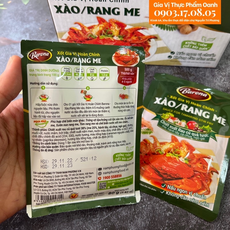 Xốt gia vị hoàn chỉnh Xào/rang me Barona