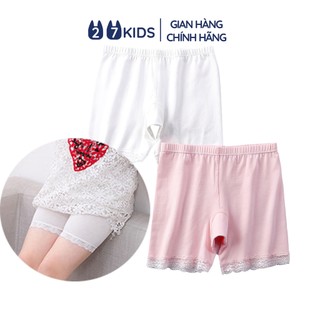 Quần mặc váy bé gái 27Kids quần short đùi an toàn nữ phối viền ren cho trẻ từ 2-10 Tuổi GSPS4