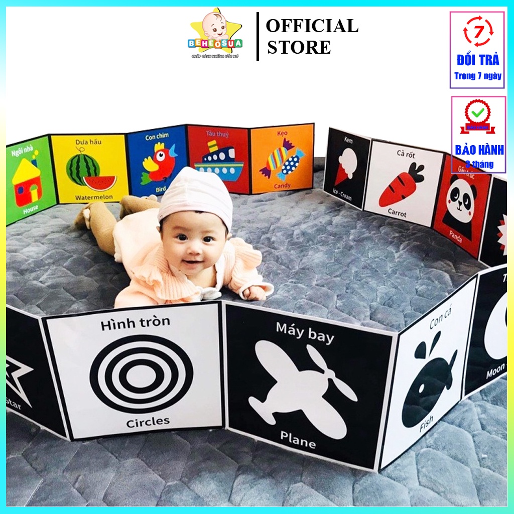 Kích thích thị giác cho trẻ sơ sinh - bộ thẻ kích thích thị giác cho trẻ sơ sinh bằng tranh ziz zắc - 40 tranh