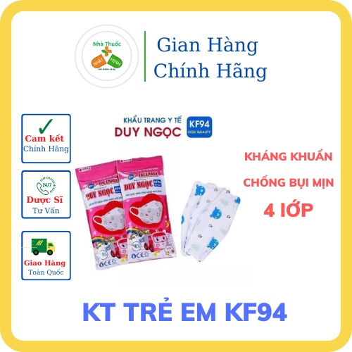 [Giá Sốc] Khẩu Trang Y Tế Trẻ Em KF94 Duy Ngọc 4 Lớp Cao Cấp, Kháng Khuẩn Chống Bụi Mịn