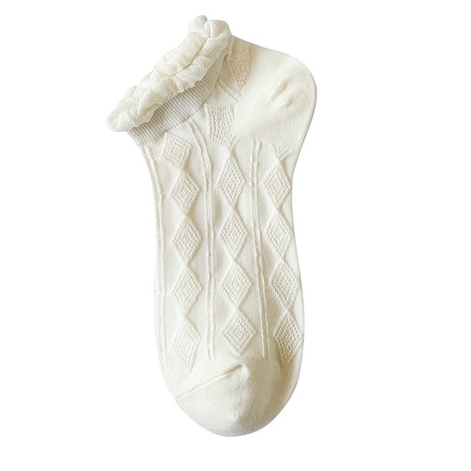 Tất cotton FHYLmàu trắng mỏng màu trơn đa dạng kiểu dáng đáng yêu thoải mái mùa hè phong cách Lolita