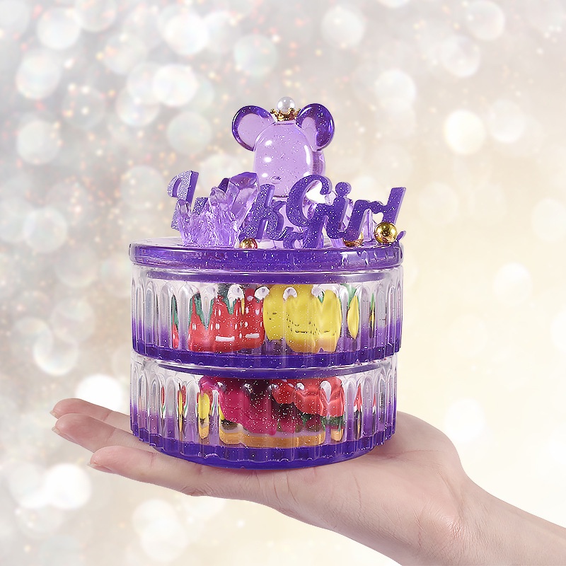 Khuôn Silica Gel Hình Tròn Họa Tiết Kẻ Sọc Nhiều Tầng Dùng Làm Hộp Đựng Đồ DIY