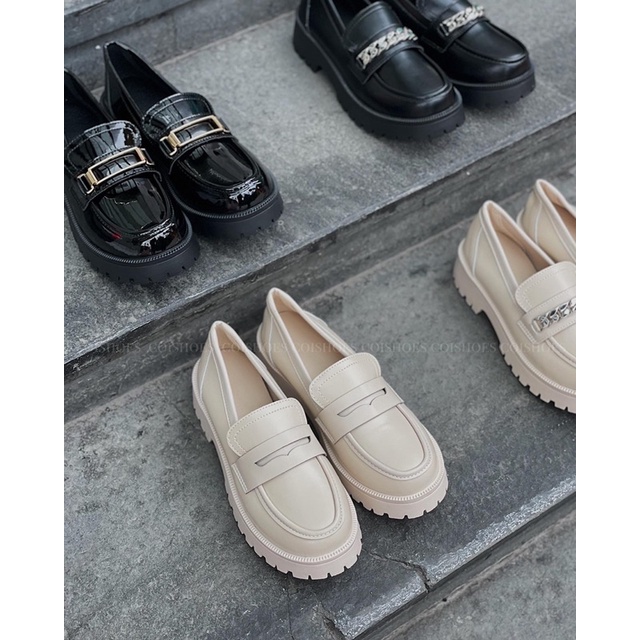 Giày Loafer nữ đế cao 4 phân - Giày da mềm - Bí Kíp Hack Dáng