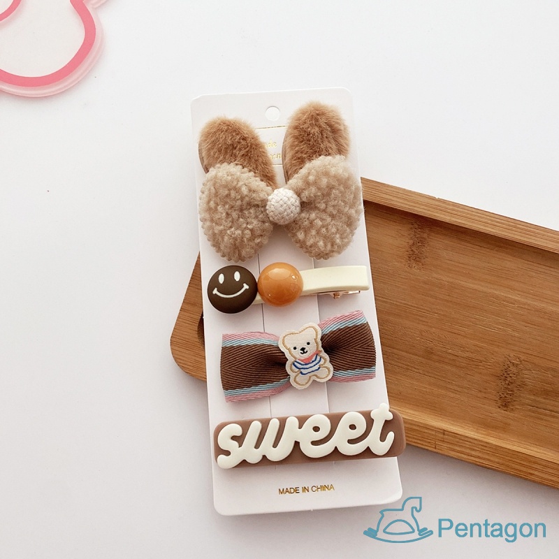 Set 4 Kẹp Tóc Nơ Dễ Thương Cho Bé Gái