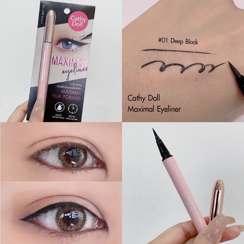 Bút Kẻ Mắt Nước Cathy Doll Maximal Eyeliner Đường Kẻ Mảnh Bền Màu Không Lem Nước 0.7g