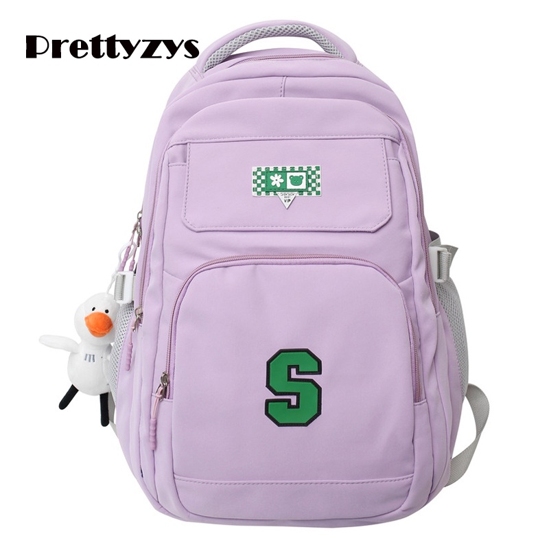 Balo đi học PRETTYZYS sức chứa lớn 15.6 inch thời trang Hàn Quốc 2023 trẻ trung cho nữ