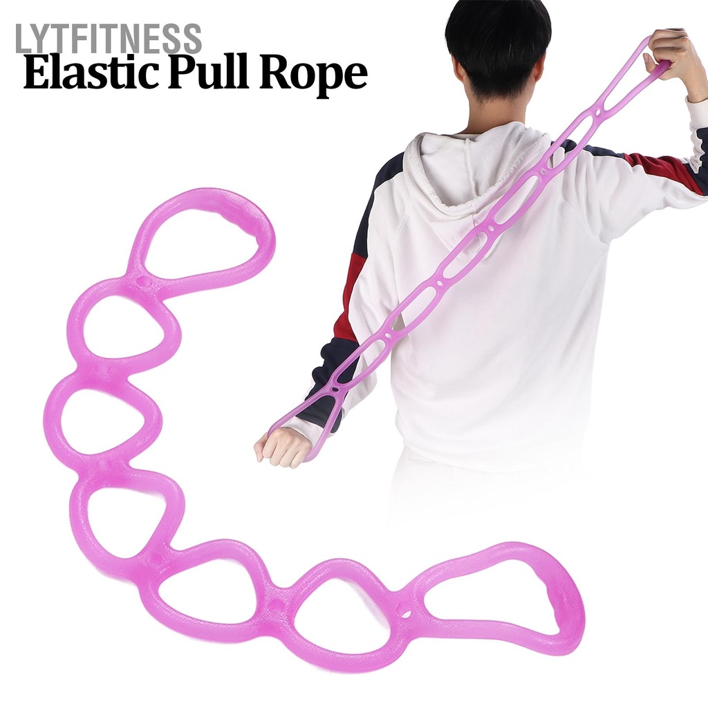 LYTFitness Dây kéo đàn hồi thể dục tại nhà Phòng tập đa chức năng Yoga định hình Tập luyện 7 lỗ đeo kháng cự (Tím)