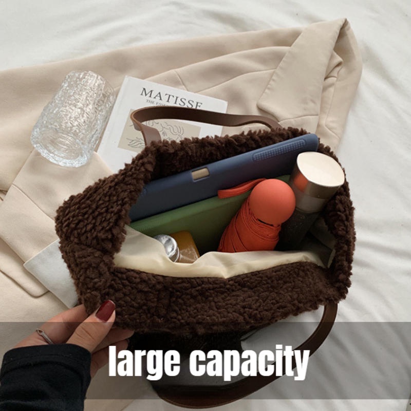 Túi Xách Lông Nhung Kiểu Dáng Đơn Giản Xinh Xắn Dành Cho Nữ