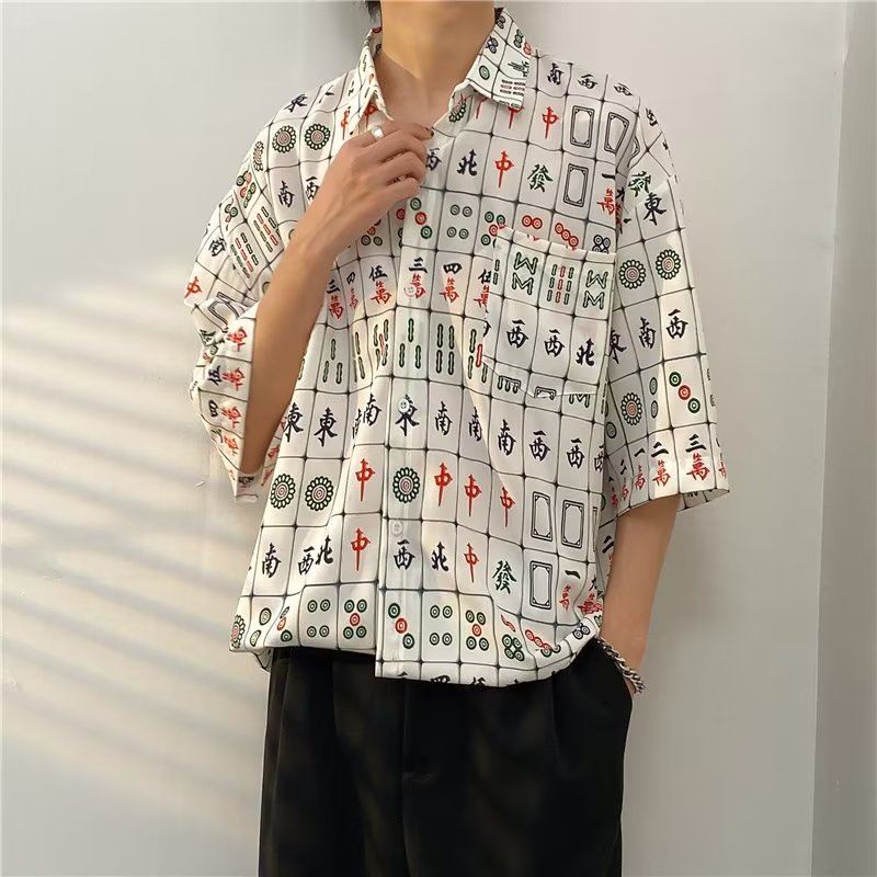 Áo Sơ Mi Ngắn Tay Thời Trang Mùa Hè Nhật Bản Dành Cho Nam / Size M-XXXL