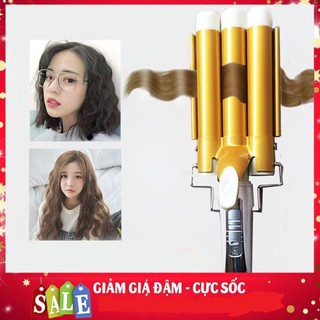 MÁY BẤM TÓC GỢN SÓNG 💖𝑫𝑶̀𝑵𝑮 𝑪𝑨𝑶 𝑪𝑨̂́𝑷💖 Máy uốn tóc lượn sóng 3 trục (CHÍNH HÃNG)/Máy Bấm Tóc Gợn Sóng/Uốn xoăn sóng