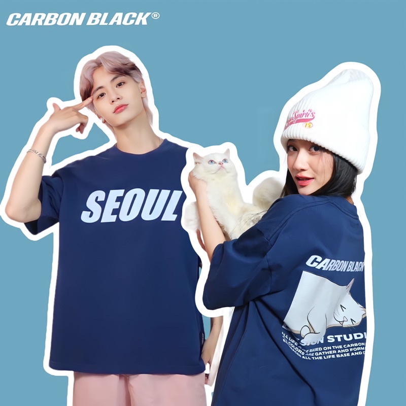 Áo thun Unisex Xanh đen Carbon Black