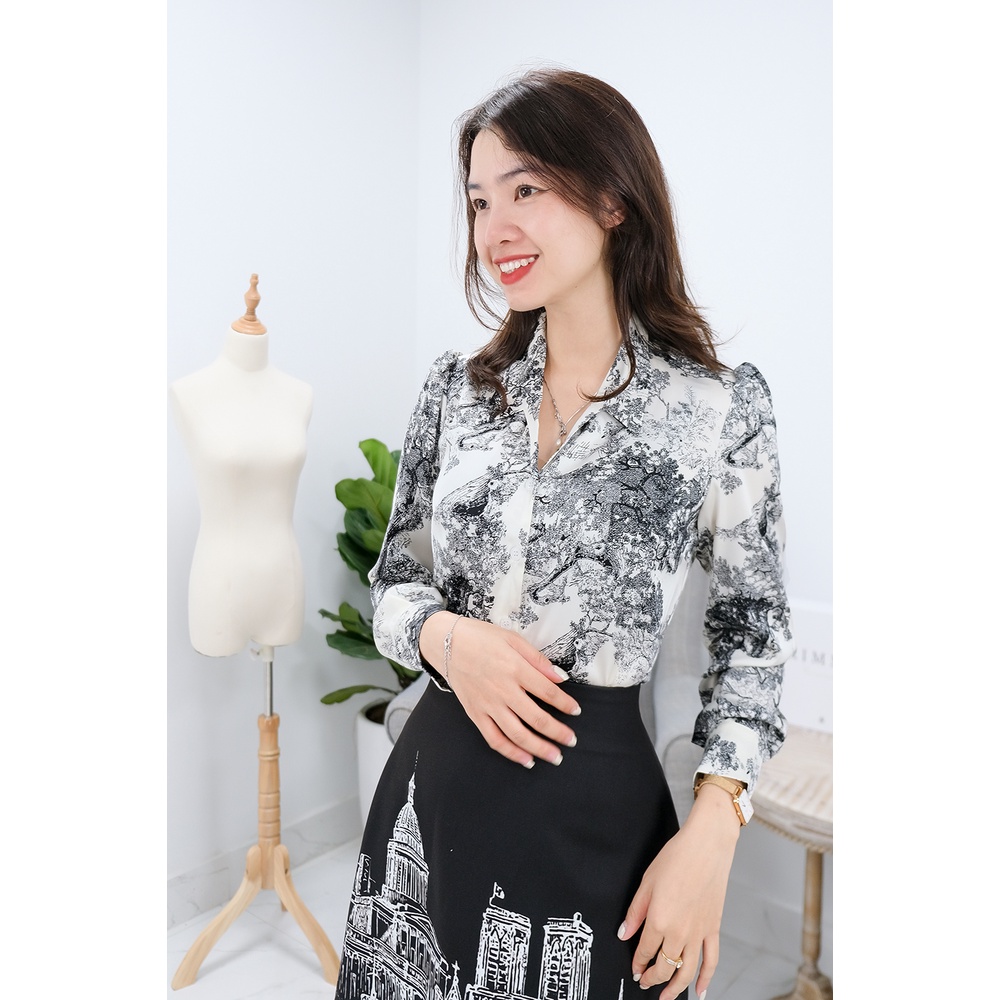 Áo sơ mi công sơ Kilian shirt Rimmy, thiết kế họa tiết sang chảnh, thanh lịch