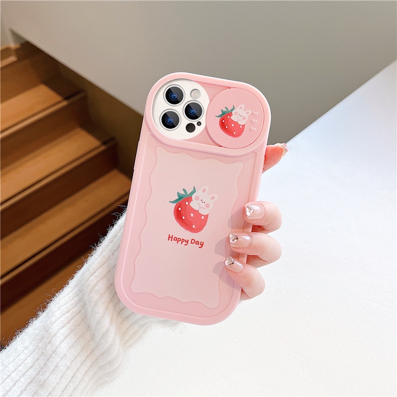 Ốp lưng iphone nắp trượt tròn gấu bơ xanh thỏ dâu hồng 6/6splus/7/7plus/8/8plus/x/xs/11/12/13/14/pro/max/plus/promax