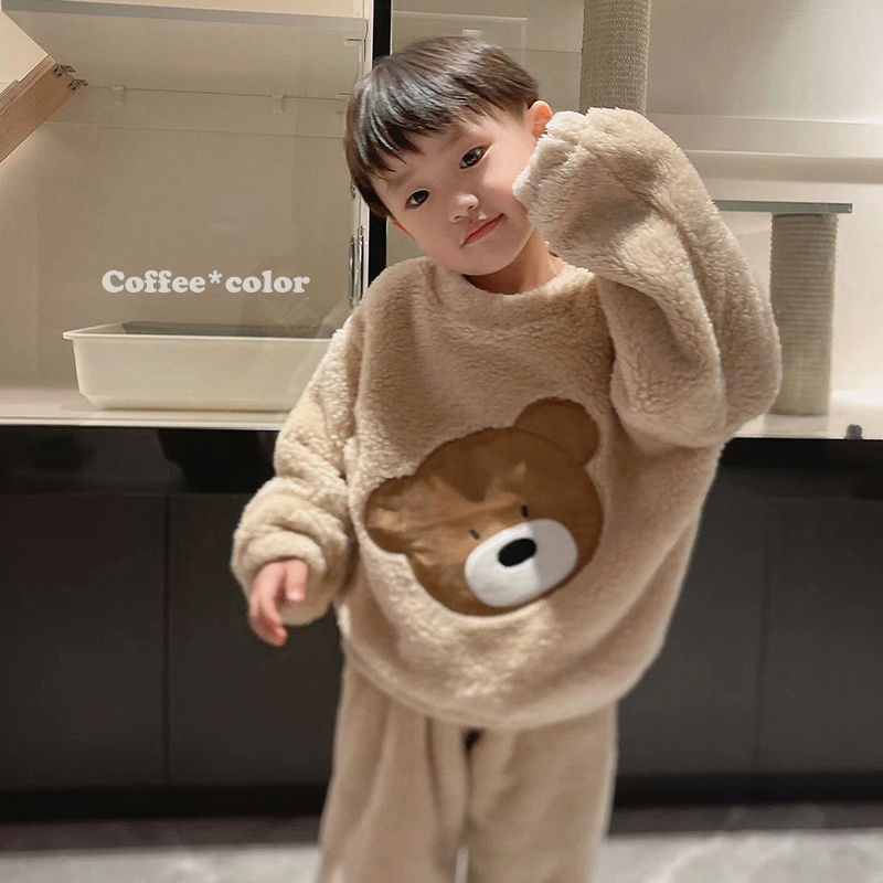 Bộ Đồ Ngủ Bằng Nỉ Thời Trang Mùa Đông Dễ Thương Cho Bé