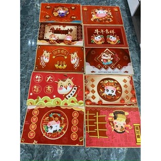 Thảm chùi chân màu đỏ 3D