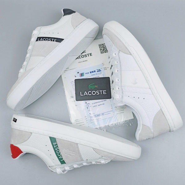 Giày nam lacoste 3 màu nổi trội đế cao su mềm mại chỉ may chắc chắn bảo hành 6 tháng cho sản phẩm