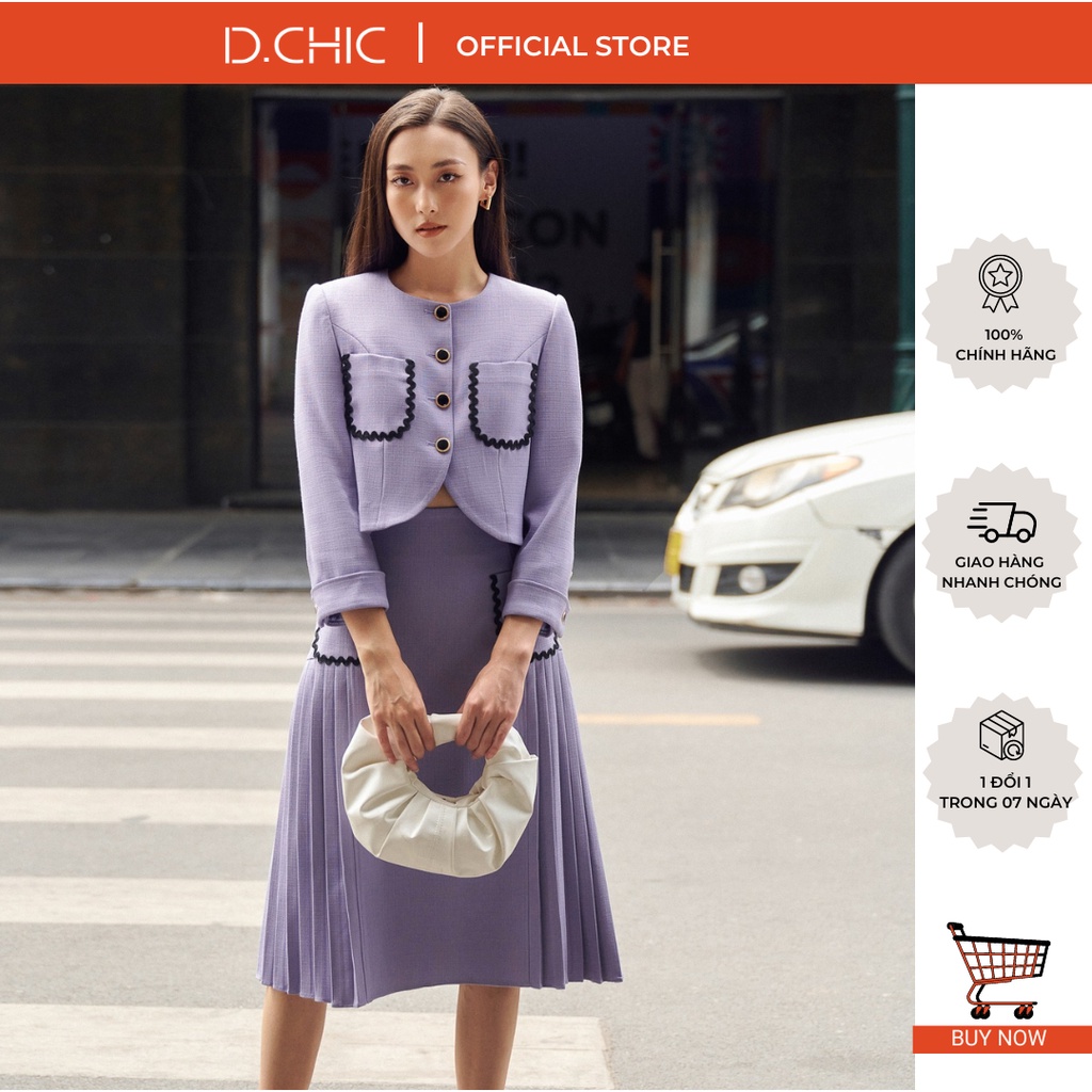 Áo vest dài tay túi ốp ngực trang trí D.CHIC MS: 161621