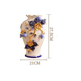 Bình hoa gốm sứ đắp nổi cao cấp