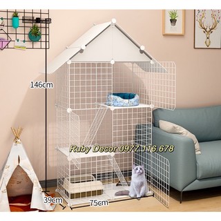 Chuồng mèo lắp ghép đa năng bán giá rẻ từng miếng lưới sắt thép nhiều loại tấm lắp thành quây 2, 3, 4 tầng cho thú cưng