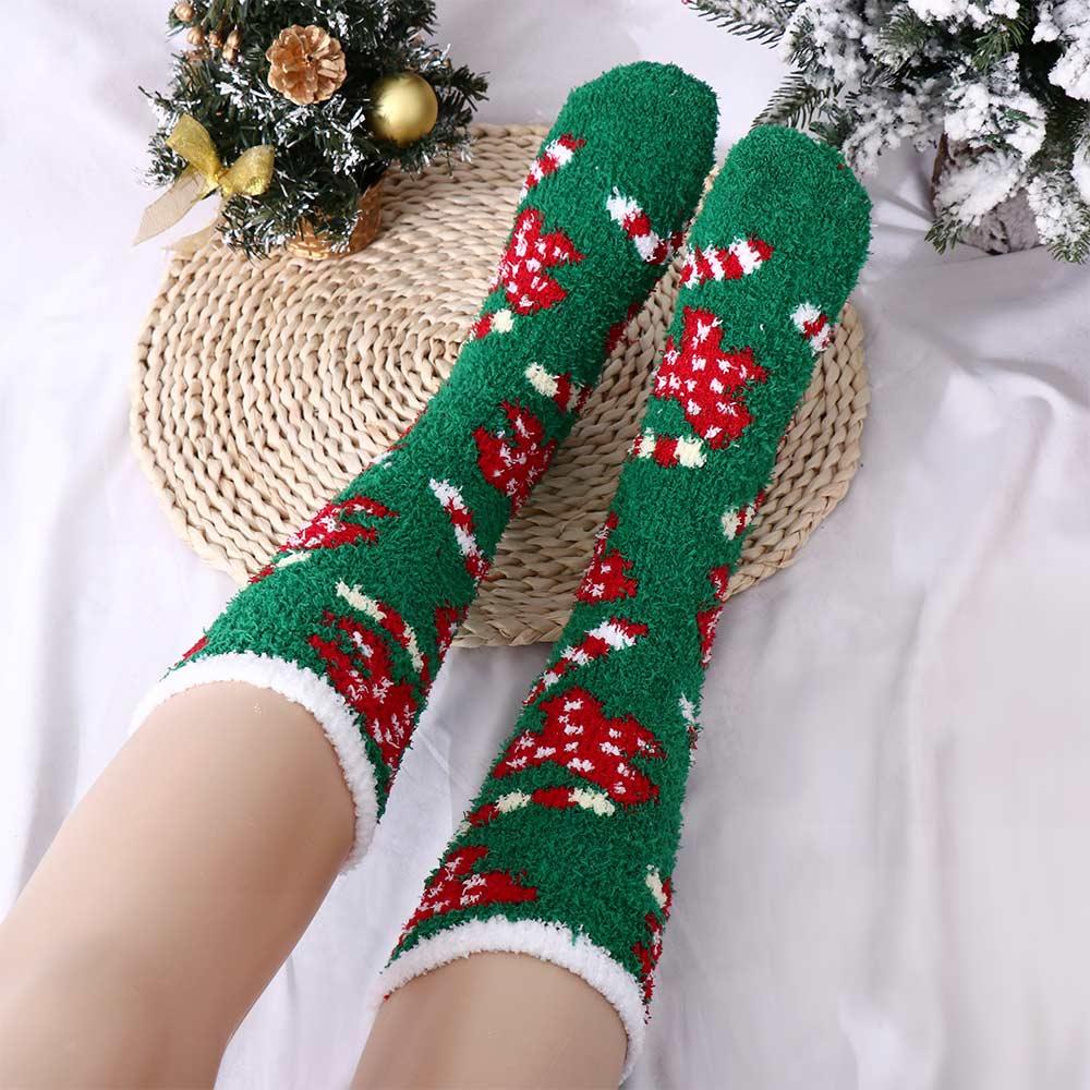 MXGOODS Vớ Nữ Thoải Mái Họa Tiết Giáng Sinh Thời Trang