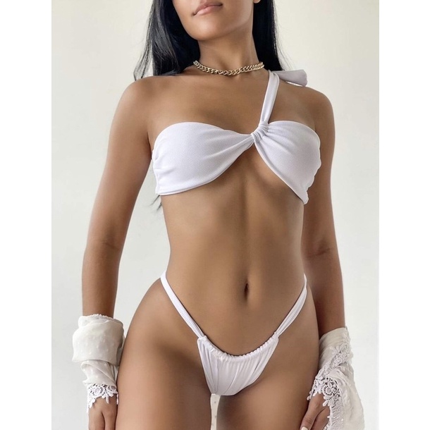 Set bikini 2 mảnh trơn cạp thấp