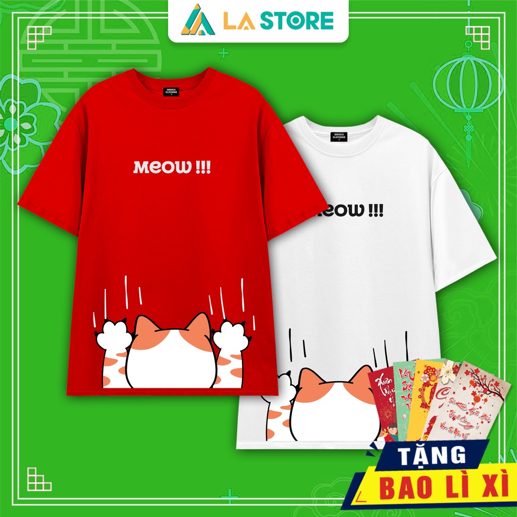Áo Thun Gia Đình Tết 2023 Quý Mão MEOW Năm Con Mèo Nhiều Màu | LẠ STORE