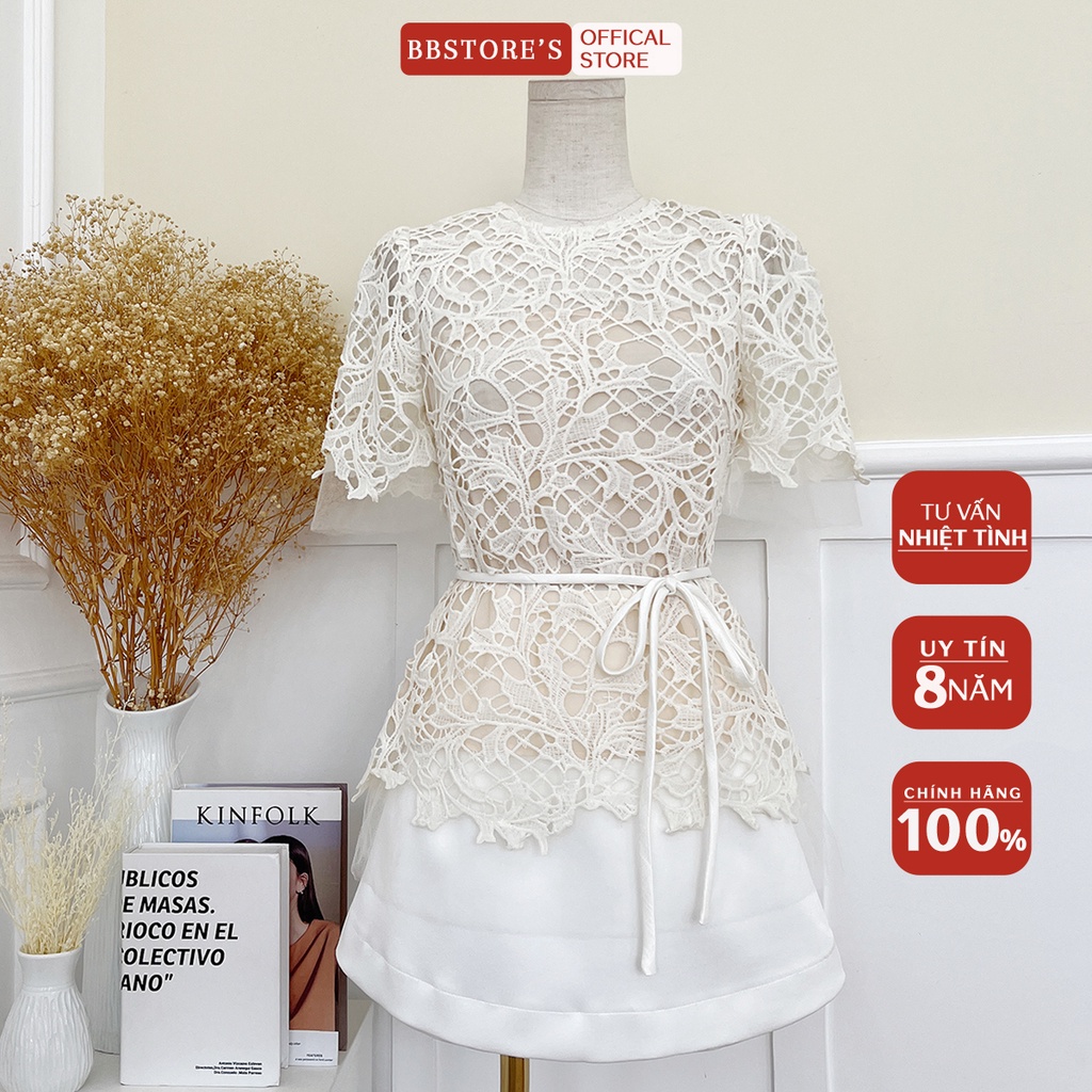 BBSTORE'S Áo Peplum Kiểu Phối Ren Thời Trang Dự Tiệc Sang Trọng -A1484