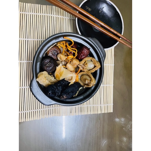 Sét súp bào ngư + nồi đen