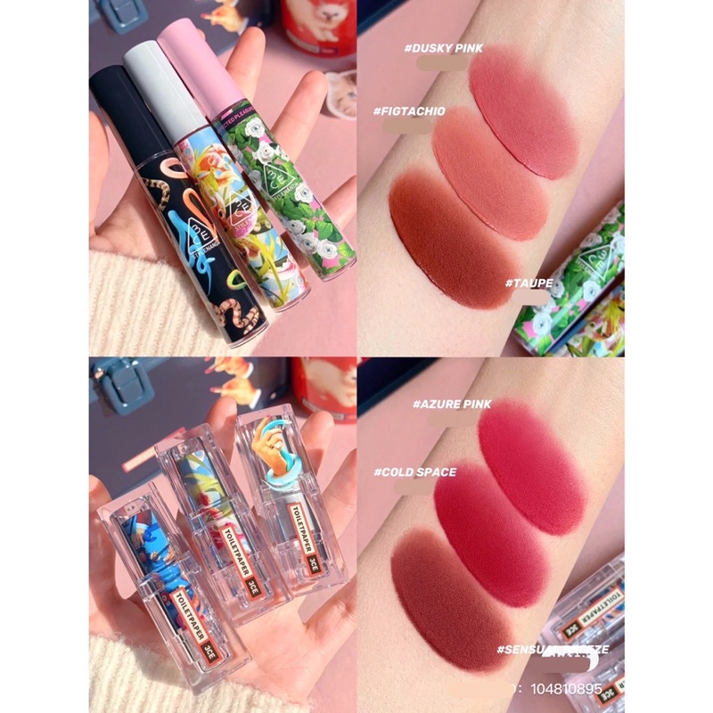 Son kem lì 3ce x TOILETPAPER Velvet Lip Tint