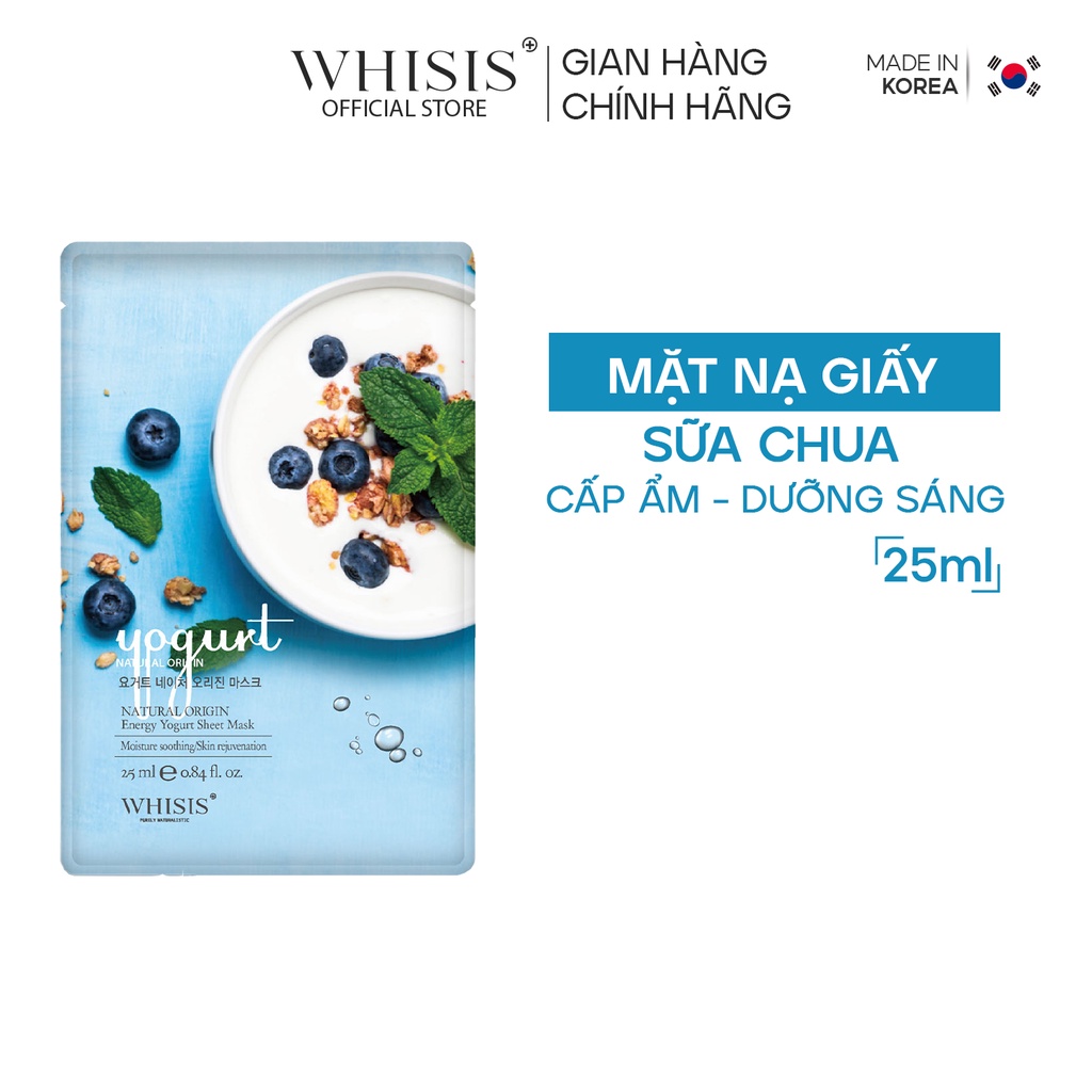 MIX 10 Mặt Nạ Giấy Hàn Quốc WHISIS Chiết Xuất Thiên Nhiên Giúp Dưỡng Da, Cải Thiện Làn Da 25ml