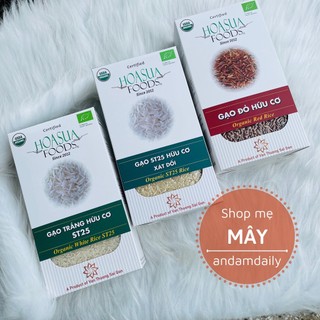 Gạo hữu cơ st25/ st25 xát dối/lứt đỏ hoa sữa cho bé 6m+ ăn dặm - mẹ mây - ăn dặm daily