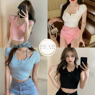Áo Croptop Yếm Kiểu Nút