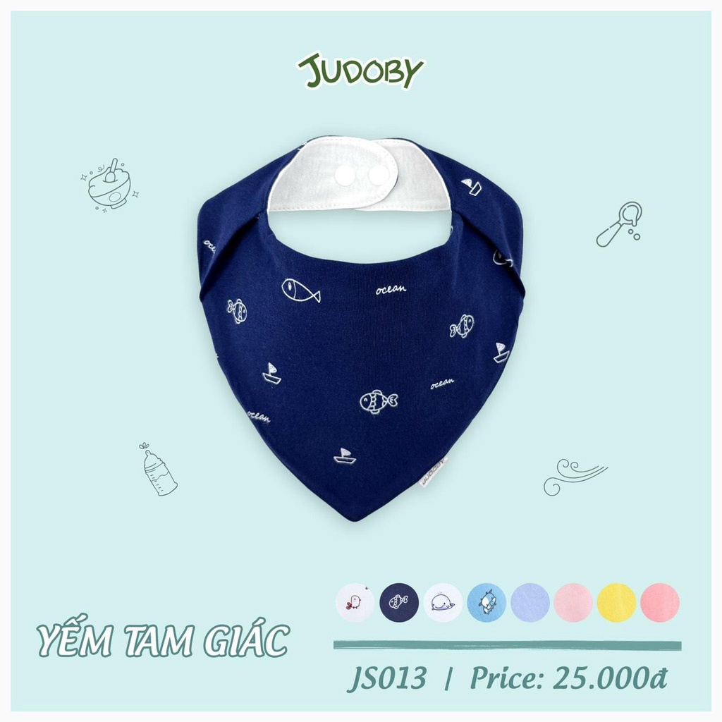 DOKMA JUDOBY Yếm tam giác cotton bé trai bé gái JS013 - 𝐒ó𝐜 𝐁𝐚𝐛𝐲 𝐌𝐎𝐌 𝐀𝐍𝐃 𝐁𝐀𝐁𝐘