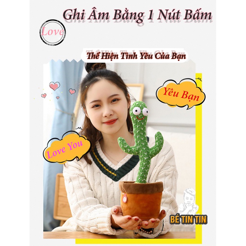 Đồ chơi Xương rồng nhảy múa, nhại tiếng, có nhạc 120 bài nhạc, có usb sạc pin (PHIÊN BẢN TIẾNG VIỆT-GHI ÂM)