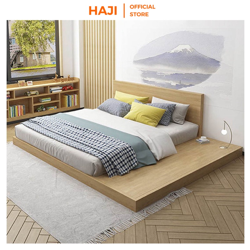 Giường ngủ hiện đại kiểu Nhật Bản, giường bệt gỗ MDF chống ẩm an toàn cho trẻ nhỏ thương hiệu HAJIHAJI CA01