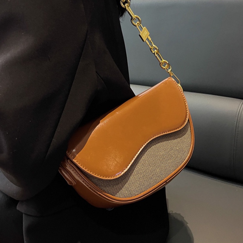 Túi Xách JASMIN NOIR Đeo Chéo Chất Liệu Da PU Hình Yên Ngựa Cho Nữ