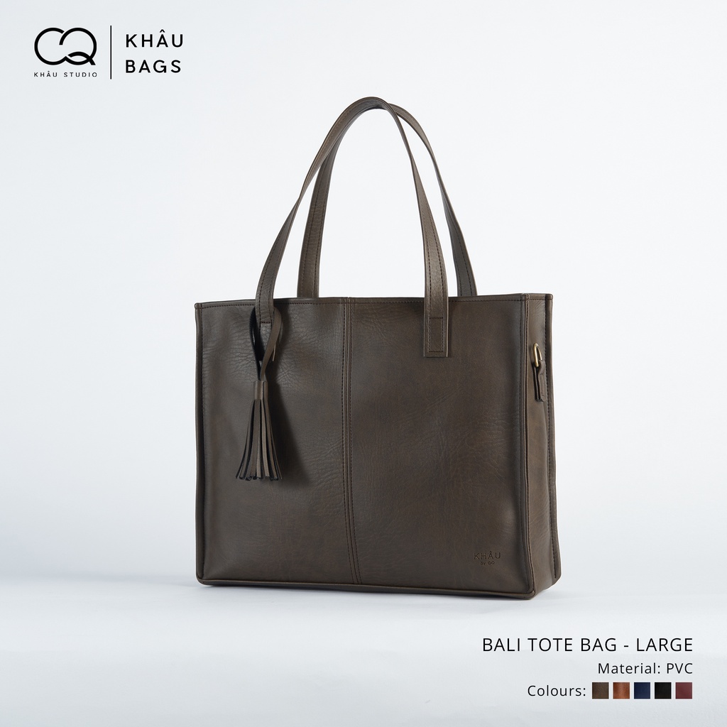 Túi tote da KHÂU BY CQ đeo chéo Bali (Size lớn) đựng vừa A4, Laptop