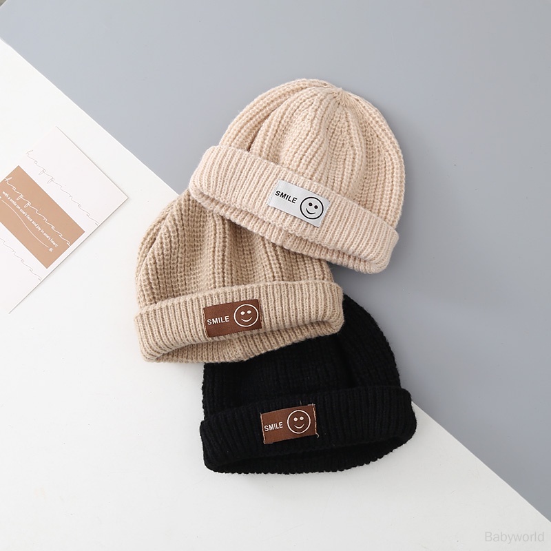 Mũ Len Giữ Ấm Màu Sắc Đơn Giản Cho Bé